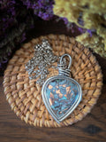 Pendentif calcedoine cuprifere double face