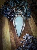 Pendentif opale blanche/ mandala