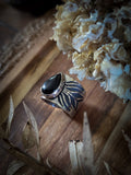 Bague hypersthene taillée réglable