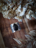 Bague hypersthene taillée réglable