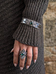 Bague tourmaline bleu/verte taille réglable