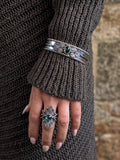 Bague tourmaline bleu/verte taille réglable