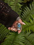 Bague calcedoine cuprifere taille 56
