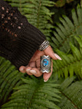 Bague calcedoine cuprifere taille 56