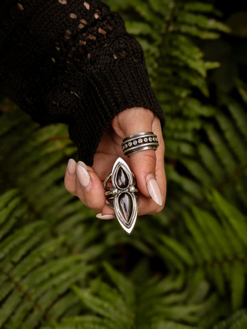 Bague hypersthène taille 56