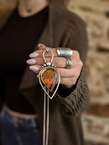 Pendentif ambre / mandala
