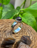 Bague pierre de lune noire Taille 60